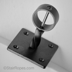 Wrought iron custom fitting with square base plate & twisted stem Wrought iron custom fitting with square base plate & twisted stem