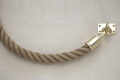 barrier rope in dark P.O.S.H. with brass fitiings