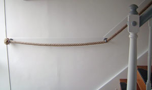 Stair rope in situ Stair rope in situ