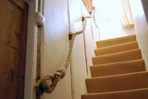 Stair rope in situ Stair rope in situ