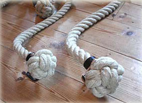 stair ropes-24mm and 32mm hemp with 2 ply end knots