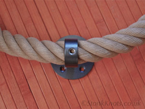 rope hand rail in 32mm POSH with gunmetal bracket