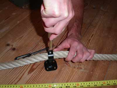 Stair rope bracket fixing